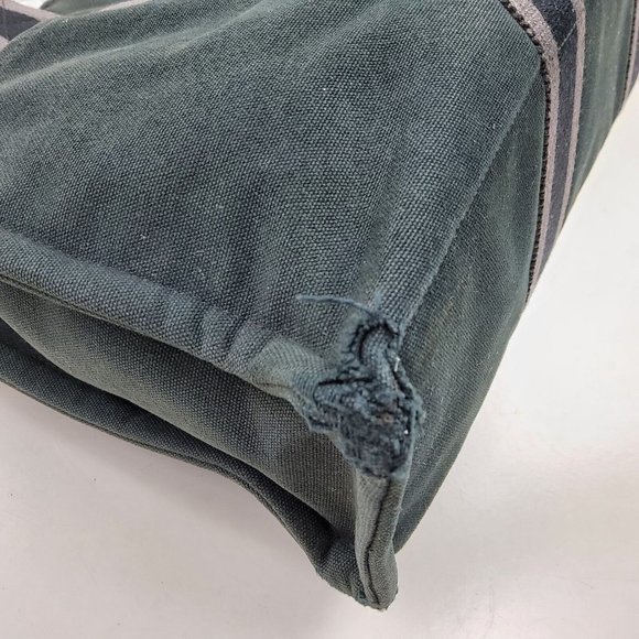 Hermes Fourre Tout Canvas Tote Bag Handbag Satchel Black Grey - Picture 8 of 16